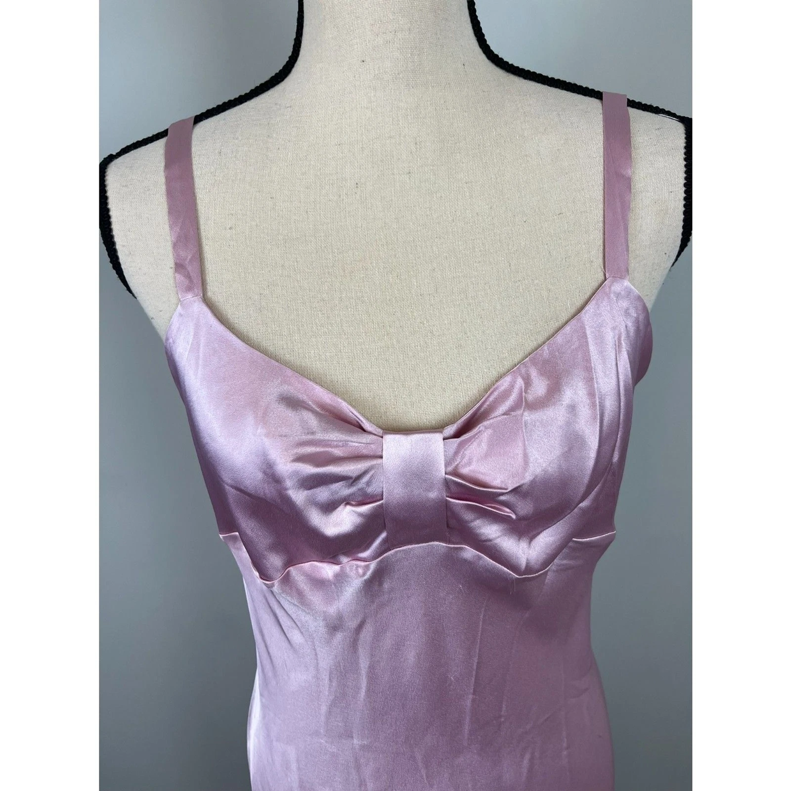 UNDERCOVER Camicia da notte Victoria's Secret Angels raso babydoll abito slip fiocco rosa donna M