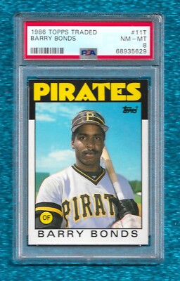 1986 TOPPS TRADED #11T BARRY BONDS PSA 8 NM-MINT ROOKIE RC PIRATES 