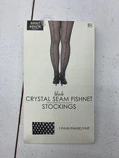 Crystal Seam Black Fish Er Stockings 1 Pair Size Adult