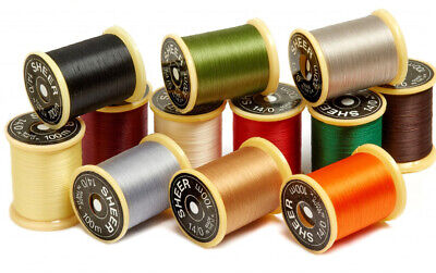 NEW 100 METRE SPOOL OF 14/0 SHEER ULTRAFINE FLY TYING THREAD CHOICE OF COLOUR 