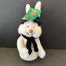 1998 Warner Bros Studio Store Bugs Bunny Snowman Bean Bag Plush With Tag