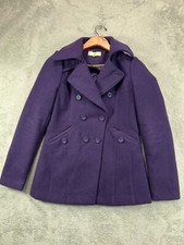 Womens Z Supply ...lost Pea Coat Small Jacket Double Breasted Purple Lined