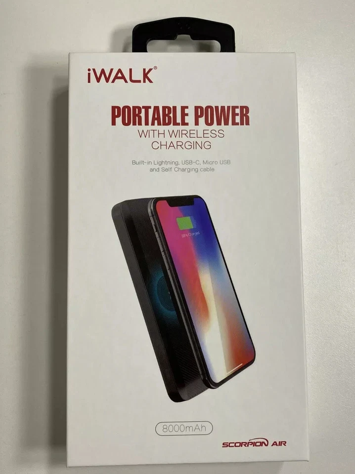 Cargador de teléfono iWalk inalámbrico portátil base de carga multi compatible 8000 mAh NUEVO Foto 2 de 4