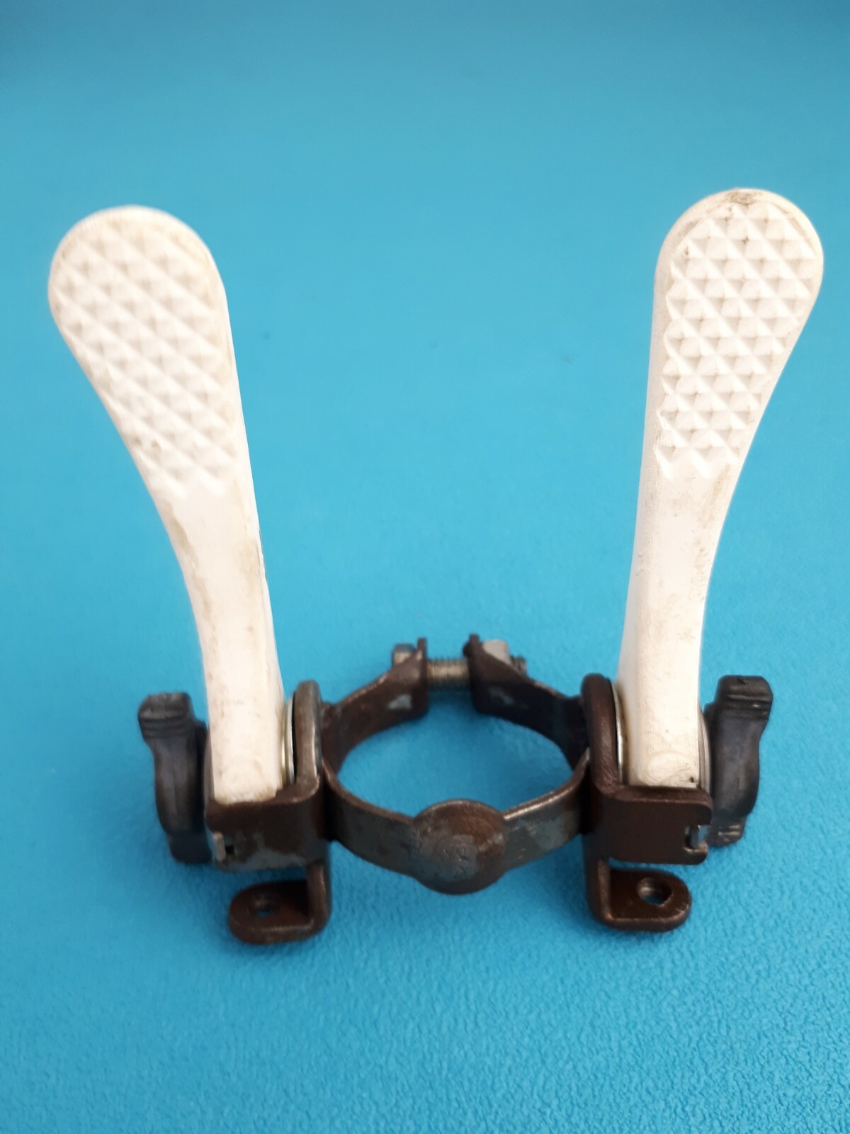 Leviers de vitesse SIMPLEX Blanc vélo vintage route France old bike