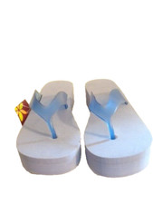 New So Women's Thick Flip Flop Blue Shoes Size Large