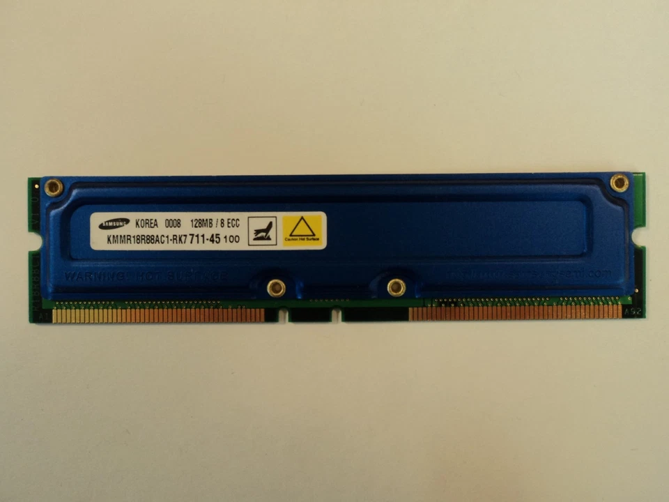 Samsung RAM Memory Module 128MB PC700 RDRAM RIMM ECC KMMR18R88AC1-RK7 - Image 3 of 4
