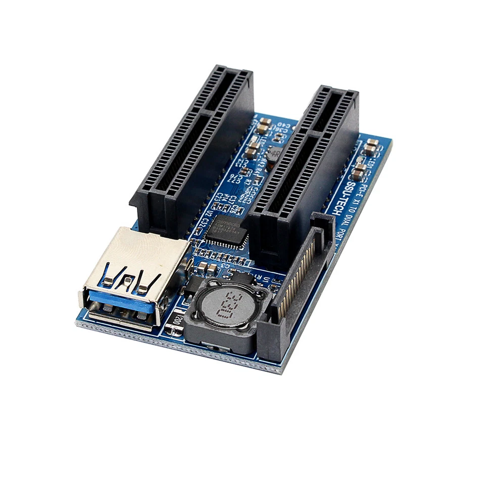 Cable de extensión adaptador PCIE PCI-Express X1 a doble 4X cable elevador PCIe x4 x8X16 - Imagen 4 de 4