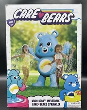 Care Bears XL Inflatable Sprinklers Water Toys Blue Wish Bear Rainbow Rare 60”
