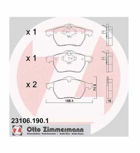 Plaquettes De Frein Avant Zimmermann Pour Volvo 850 C70 S70 V70-I De 17" Ø 320mm - Photo 1/1