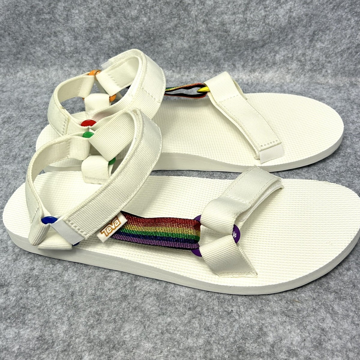 Teva Original Universal Rainbow Pride White Ankle Strap  display picture 3