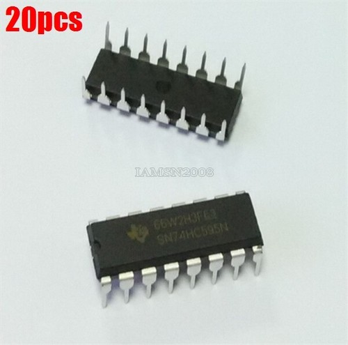 The Lord Of The Tools 50pcs SN74HC595N Registres à Décalage 8 Bits DIP16 - 2V-6V Pour Projets Électroniques