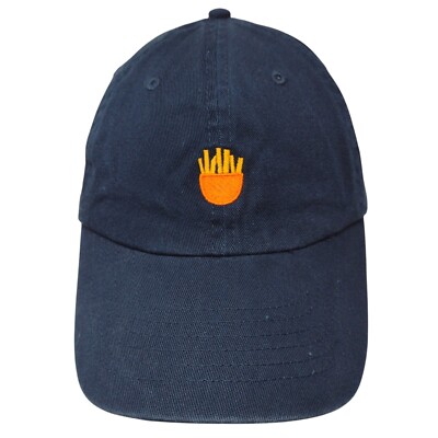 French Fries Slideback Hat Blue OSFA Adjustable Embroidered Vented Holes Cotton