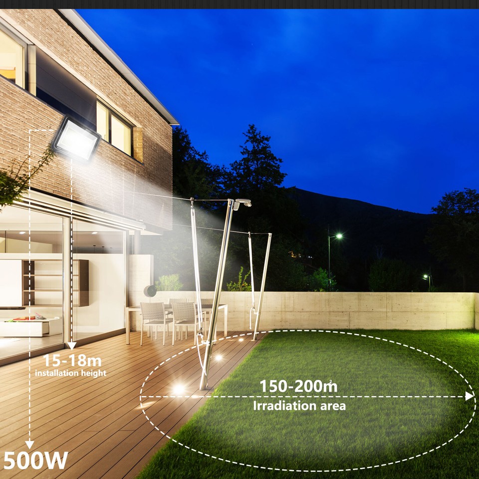 10 Pack 500W Watt LED Flood Light Garden Outdoor Lamp Yard Security