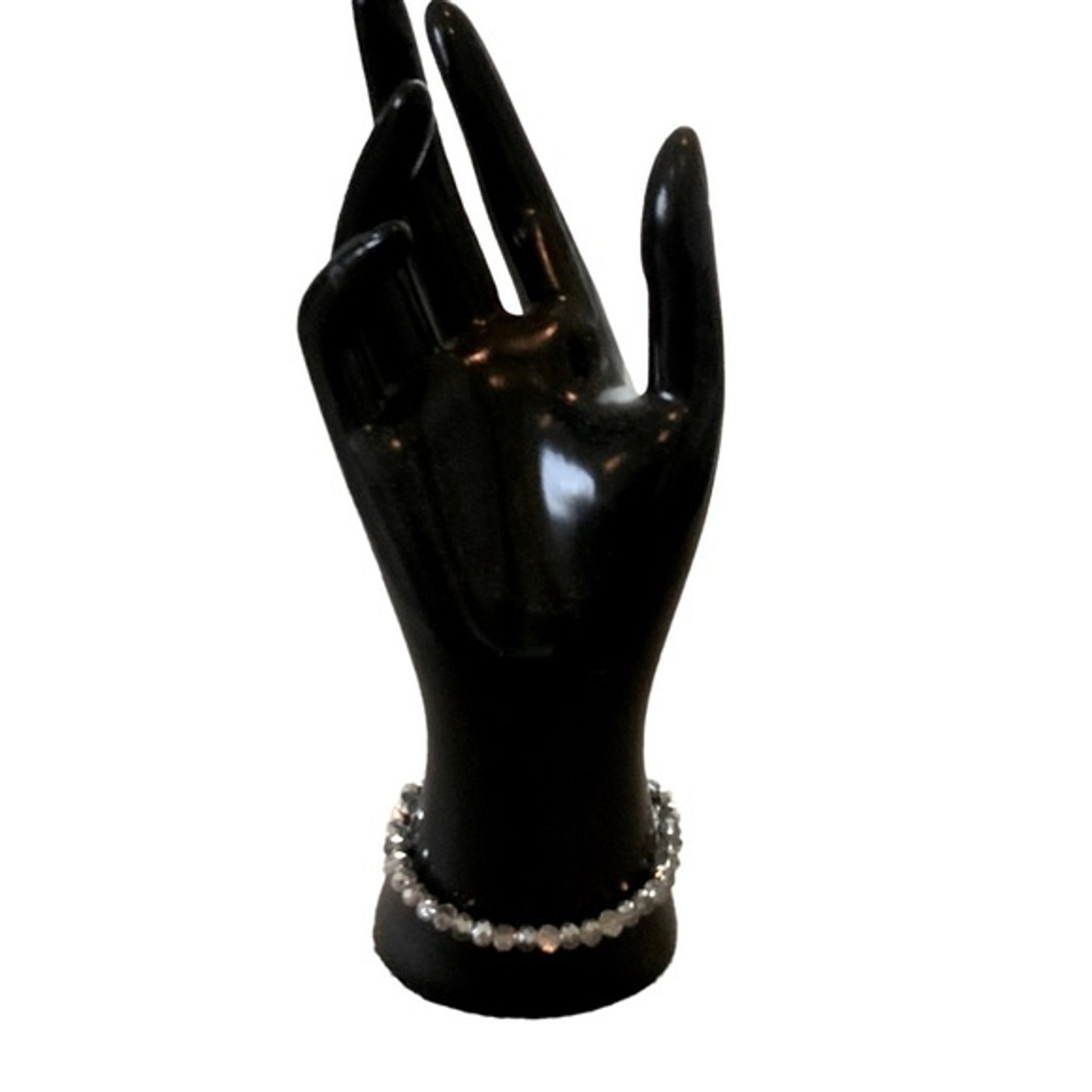 Two Crystal Beaded Bracelets Elastic Stretch Spar… - image 4