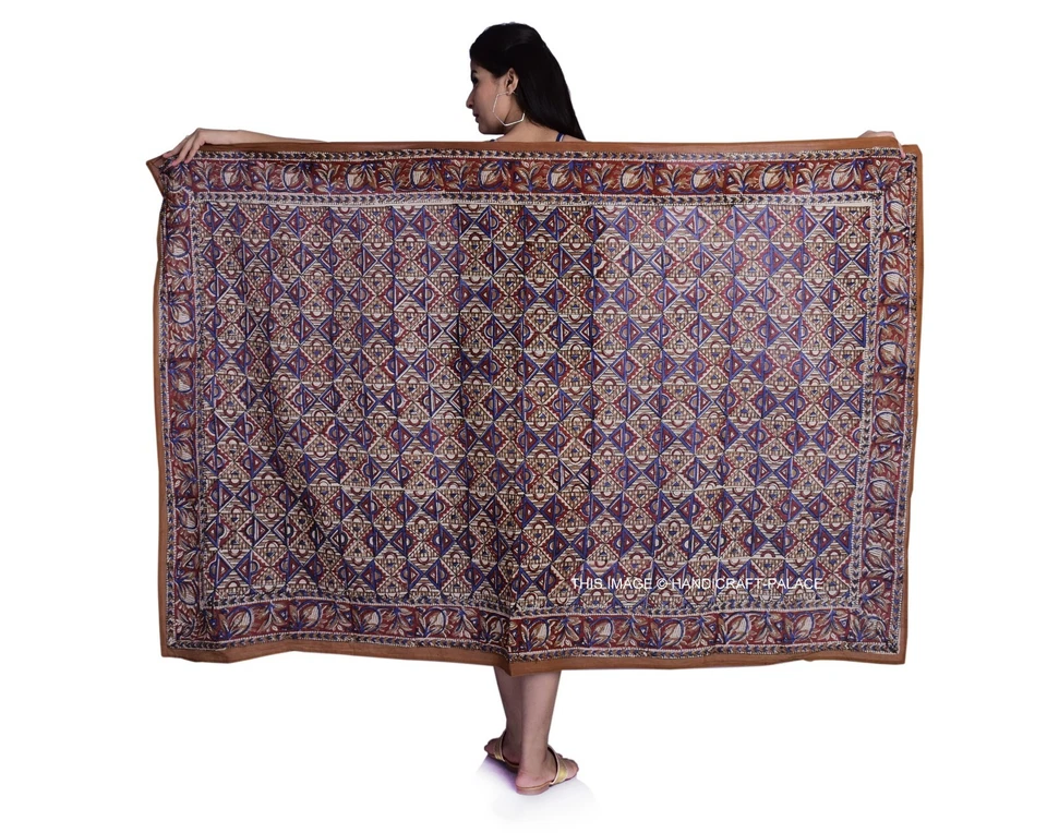 Baumwolle Sarong Hand Blockaufdruck Boho Chic Strandkleid Hell Sommer Wickeltuch - Bild 2 von 4