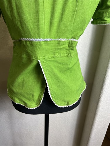 Giacca Blazer Anthropologie TULLE Donna Velluto a coste 2 Bottoni Tasche Verde Medio - Foto 10 di 14