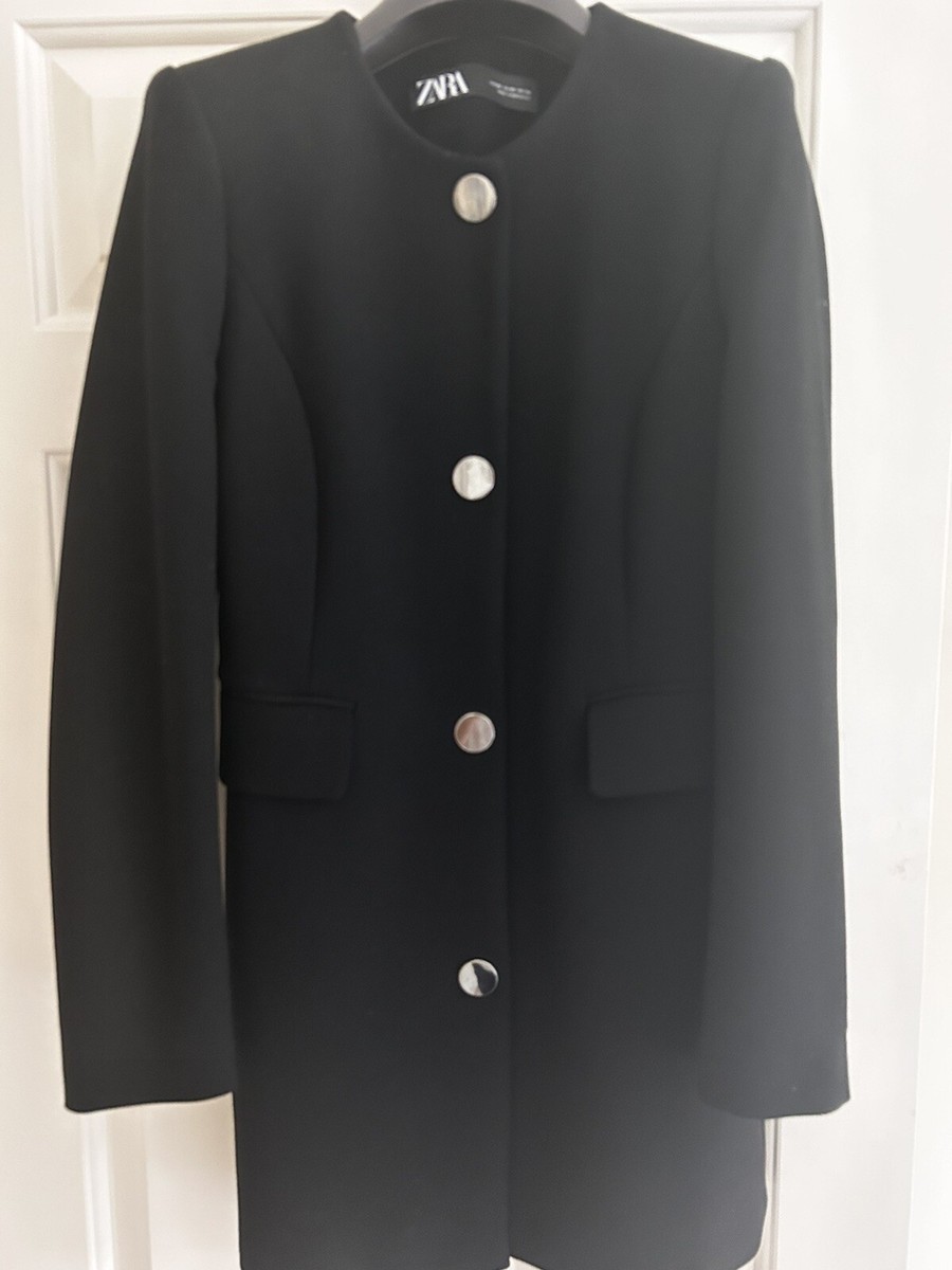 zara coat with metal buttons