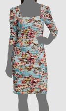  590 Rickie Freeman for Teri Jon Women's Blue Floral Bodycon Dress Size 8