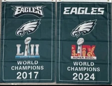 Philadelphia Eagles Super Bowl Champions Vertical Flag Banner - Set of 2