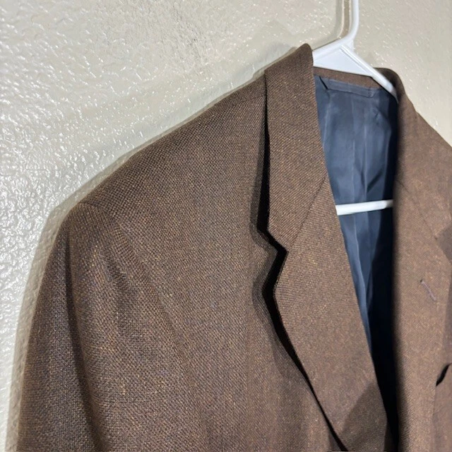 Oxxford Clothes Sportcoat Mens 44R Silk Wool Brown Blazer Jacket 3 Button - image 2 of 4