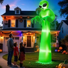 12 FT Scary Halloween Inflatable Alien Built-In Leds Outdoor Decoration