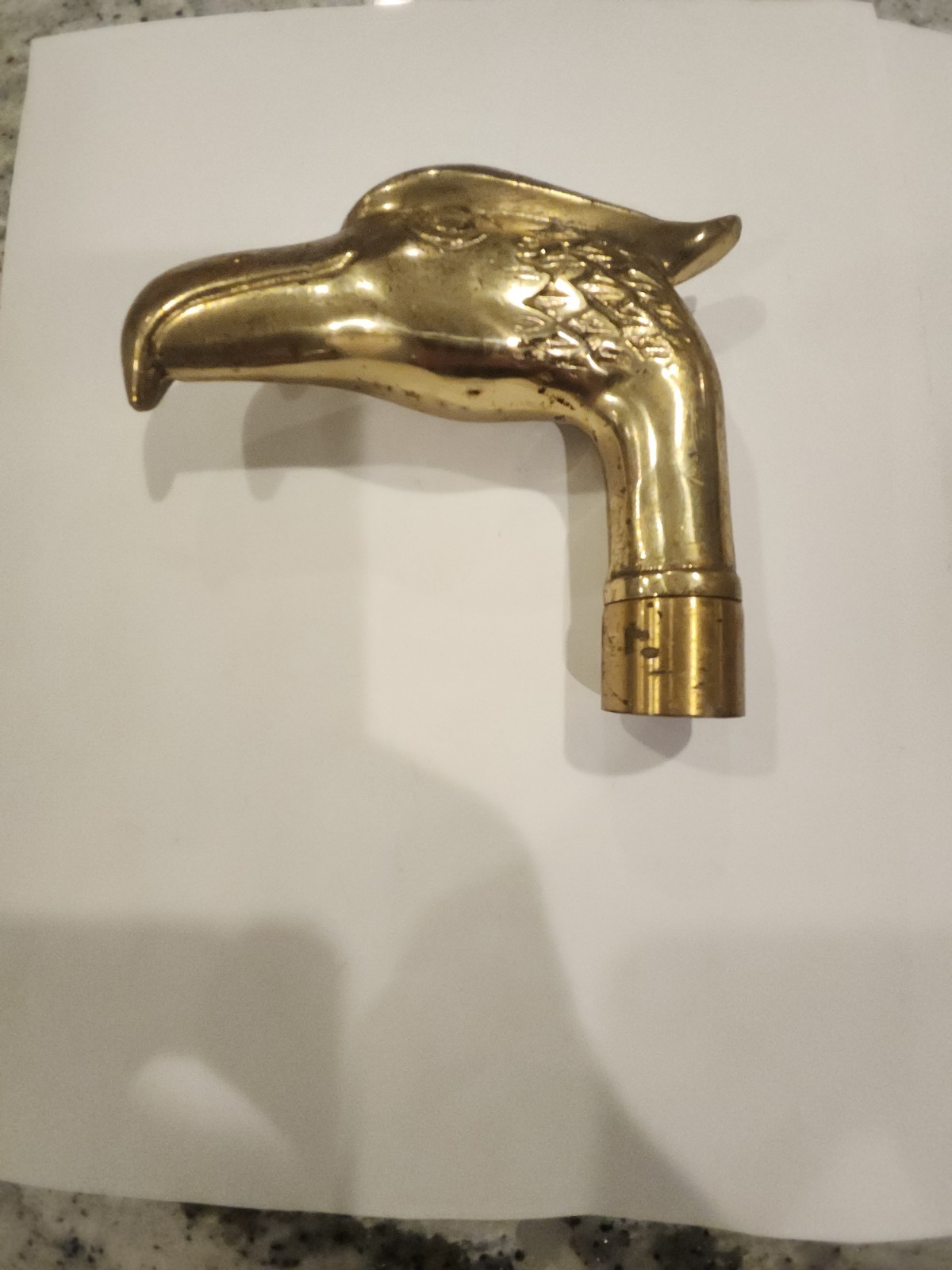 Antique Solid Brass Eagle Head Cane Walking Stick… - image 1