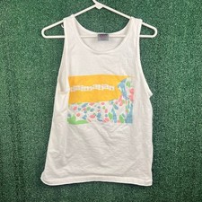 Vintage Oneita Power-T Dalmatian Graphic Tank Top White Made in USA Mens Medium