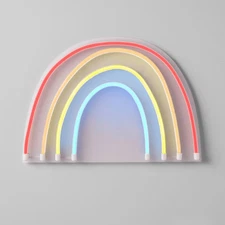 Pillowfort Rainbow Neon Kids' Wall Decor Art Hanging Accent Mounted ETL Listed