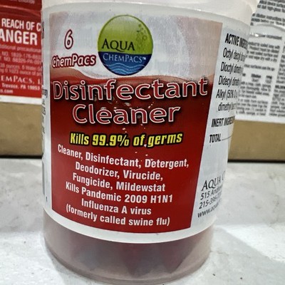  AQUA CHEMPACS Disinfectant Cleaner, 66 Dissolving Refill Packs, Free Ship 
