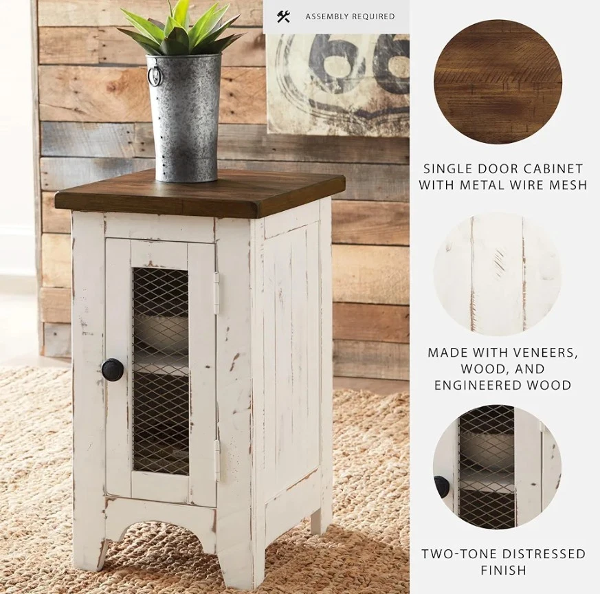 Mueble de mesa auxiliar blanco Farmhouse (diseño de Ashley Wystfield) Foto 4 de 4