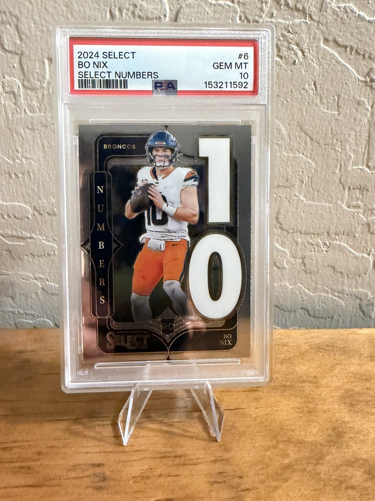 Bo Nix Panini Select Numbers #6 Base