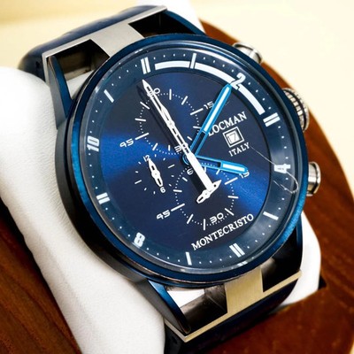 LOCMAN Montecristo Classic Chronograph 2810 Quartz 44mm Navy Blue