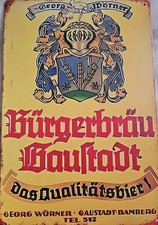 Blechschild  B&uuml;rgerbr&auml;u Bamberg Schild 20cm X 30cm