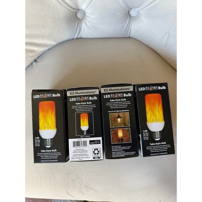 EZ-Illuminations LED Flame Bulbs (4 Pack)   Flickering Flame Effect   New