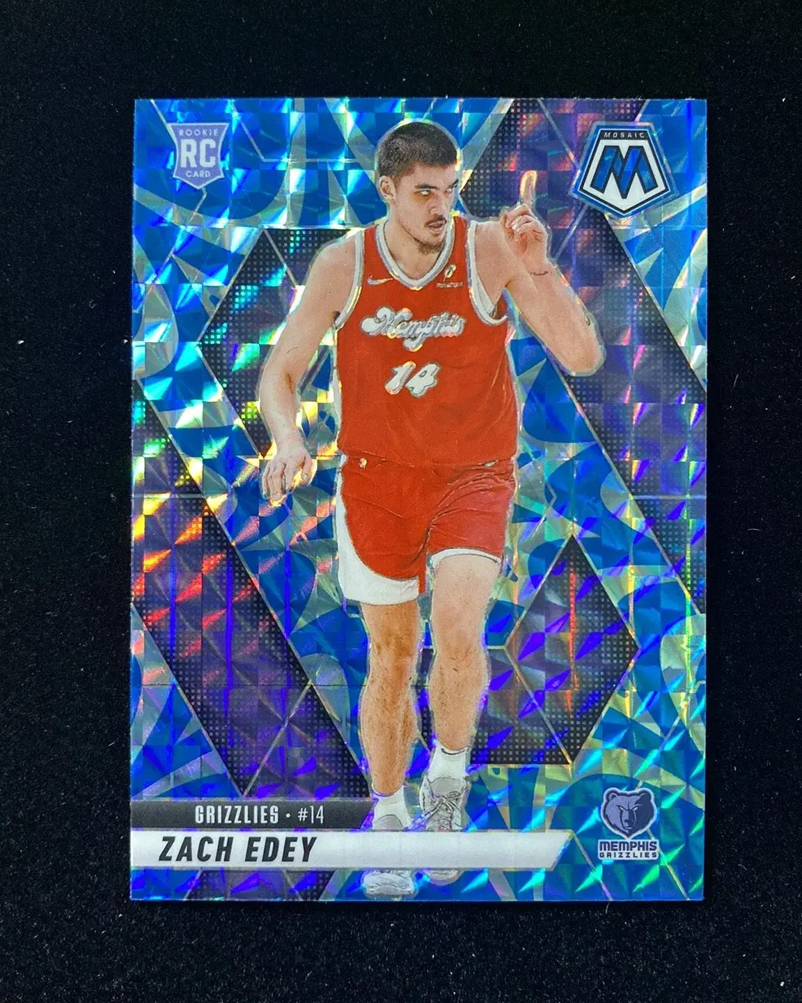 2024-25 Panini Mosaic Reactive Blue #248 Zach Edey RC Rookie Grizzlies tc7