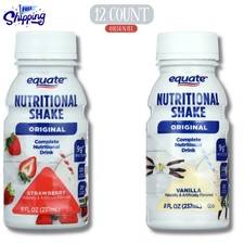 (12 Count) Equate Original Meal Replacement Nutri Shakes, Variety Pack , 8-Oz,