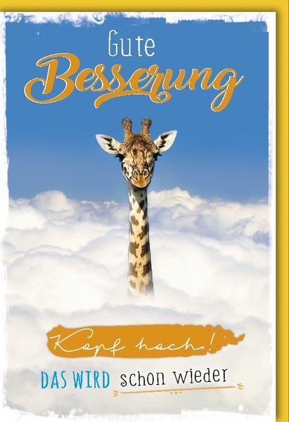 Genesung - GlüCkwunschkarte Im Format 11,5 X 17 Cm Mit Umschlag - Giraffe - Verl-image