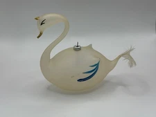 VINTAGE SWAN ORNAMENT | SOFFIERIA DE CARLINI ITALY | HAND-BLOWN GLASS MCM BIRD