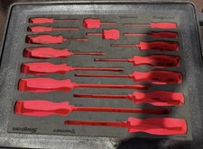 Snap-on RED Pro Fi FOAM ORGANIZER for 16pc Soft Grip Screwdriver Set FMSGD01BR