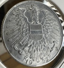 1952 Austrian Rep., 5 Schilling: B.U. Socialist Era, Full Eagle-Details No Wear
