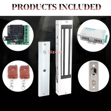 Electric Magnetic Lock Door Access Control System 2 Wireless Remote Controls Kit