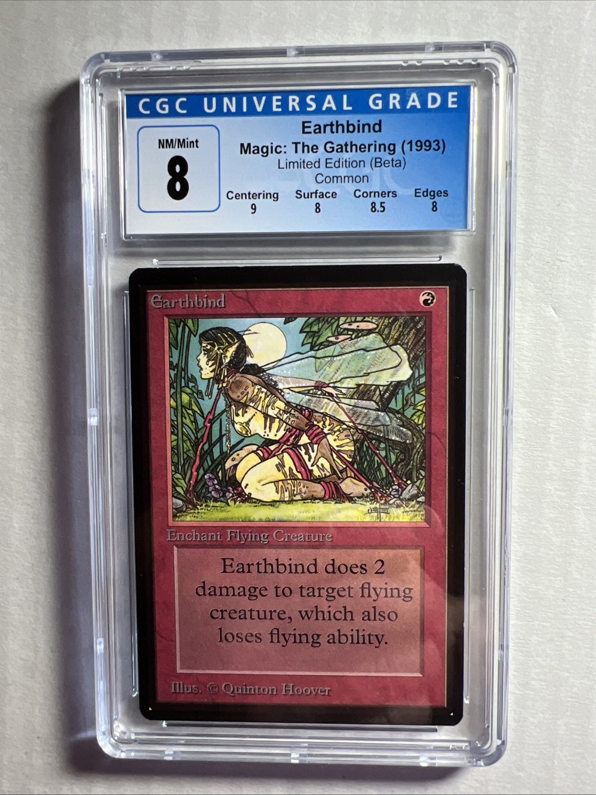 MTG Beta Earthbind CGC 8 Quad++ NM/Mint+  (Mint centering)  1993