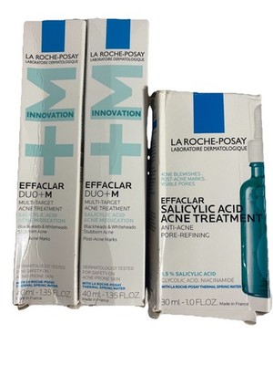 La Roche Posay Effaclar Duo+M Qty 2 & Salicylic Acid Acne Treatment Exp 2027 NEW