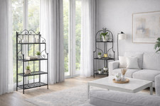 VACCHETTI - MOD. JESSICA - MOBILE SCAFFALE IN METALLO NERO - 3 RIPIANI