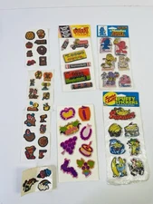Vintage Lot Puffy Stickers Scratch & Sniff Fruit  Tootsie Roll Moodies 1980's
