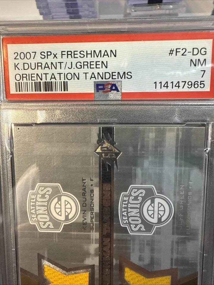 2007-08 SPx - Freshman Tandems Jerseys Kevin Durant, Jeff Green #F2-DG (MEM, RC) - Image 3 of 4
