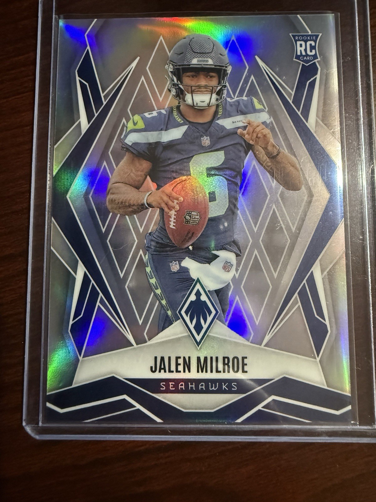 Jalen Milroe Silver Holo Rookie Card 2025 Panini Phoenix #151 Seattle Seahawks