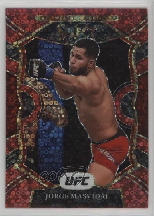 2021 Panini Select UFC Concourse Red Disco Prizm 165/199 Jorge Masvidal #55 1f8v