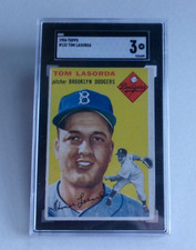 1954 Topps Tom Lasorda #132 - SGC 3 VG  Dodgers - Rookie MLB card. rookie card picture