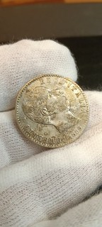 2 Lire 1885 Umberto Rara Argento Come Foto